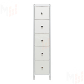 Комод Leset Нирита/Хайди узкий 5 ящиков (Белый/Белый/Белый)