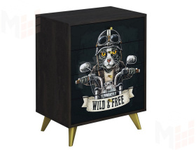 Комод Фьюжн Арт КМ-001 камень угольный/Biker cat