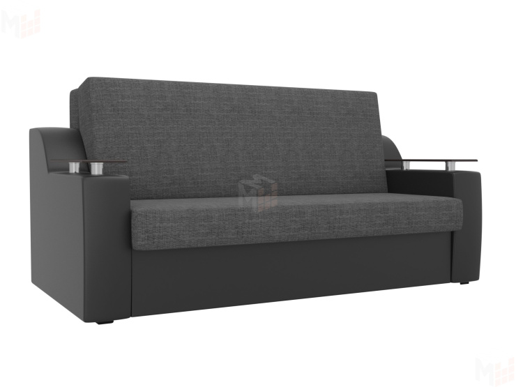 Прямой диван аккордеон Сенатор 160 (Серый\Черный)