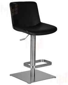 Стул барный DOBRIN ALDO (черный PU YP33-19, основание из нержавеющей стали)