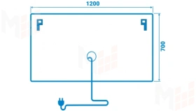 Зеркало с LED подсветкой Mercury 1200х700