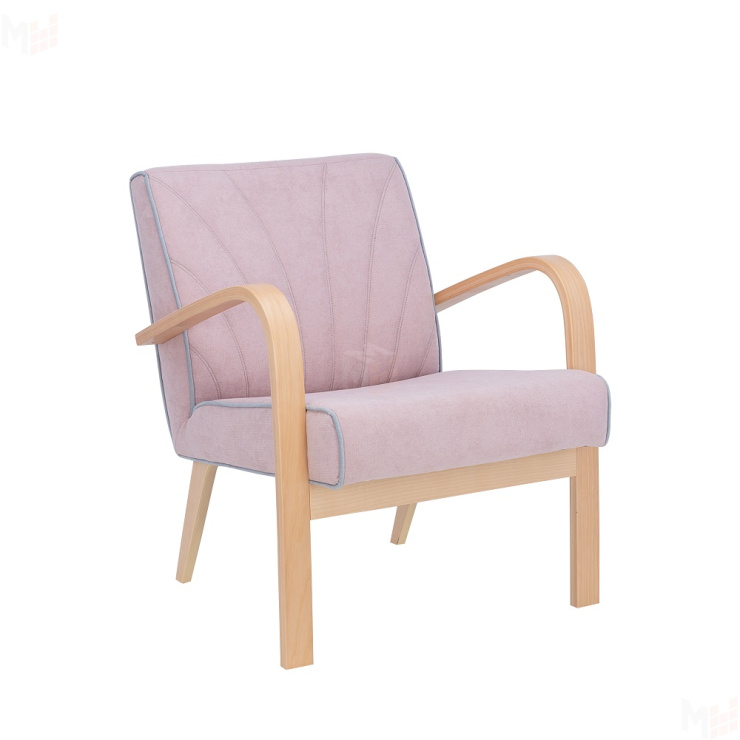 Кресло для отдыха Шелл (Натуральное дерево/Soro 61, кант Fancy 85)