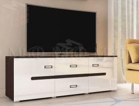Тумба ТВ Ким (венге/белый глянец)