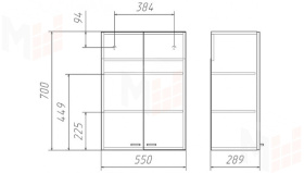 Шкаф навесной Классик-2 55 см
