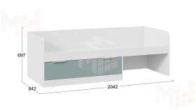 Кровать комбинированная Марли Тип 1 - 403.008.000 Белый Серо-голубой