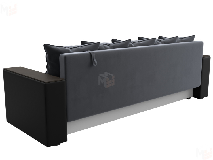 Диван прямой Дубай Лайт полки слева ( Серый\Черный )