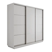 Шкаф-купе Оптим 3-х дверный 4 секции (ЛДСП) 210 см. 2 штанги, 9 полок, 4 ящика