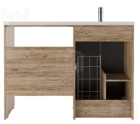 Тумба под умывальник "Космос 120" Craft с корзиной Домино