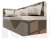 Кухонный диван Метро с углом слева (Бежевый\Коричневый)