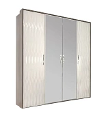 Шкаф Гравита 4-дверный белый глянец с зеркалом