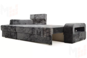 Диван угловой Марго Серый Левый Велюр