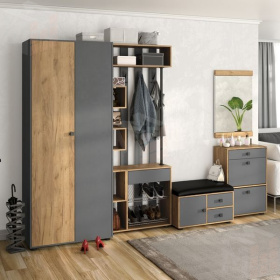 Прихожая Мини-Лайт Вариант 4 Дуб крафт золотой/графит