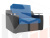 Кресло-кровать Сенатор 80 (Голубой\Черный)