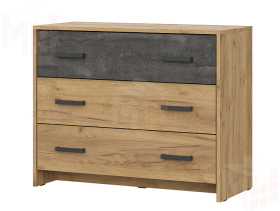  Комод 3 ящика  МСП 1 Серия 2 Дуб Золотой/Камень Темный