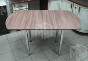 Стол Евро поворотно-раскладной с ящиком 780*590 (ясень шимо тёмный), ножки хром