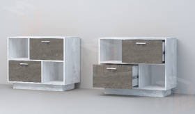 Тумба Т-1 ПД  Эго  Бетон Светлый/Камень Темный