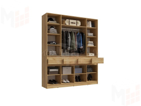 Шкаф Роджина 4-х створчатый (крафт золотой/графит)