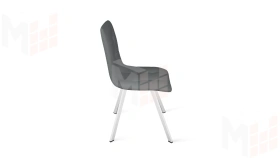 Стул Бруно (паук Т2) Белый муар, Кожзам Серый