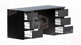 Стол письменный Кастор 6 ящиков венге