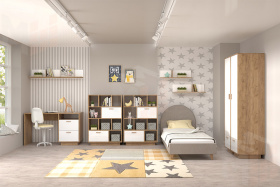 Модульная детская Дуб Крафт/Белый Глянец Вариант 1