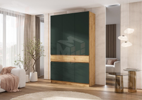 Шкаф Роджина 3-х створчатый (дуб крафт/изумрудный)