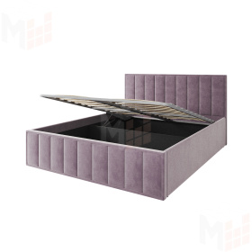 Мягкая кровать Лана 1,8 с подъемным механизмом (пудра велюр)