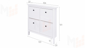 Тумба для обуви из массива Кымор 107 белая