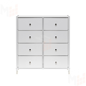 Комод Leset Нирита/Хайди, 8 ящиков, Белый (Белый/Белый)