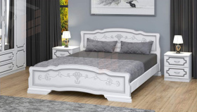 Кровать Карина-6 (160*200) с основанием, белый жемчуг