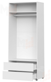 Шкаф двухстворчатый Токио с двумя ящиками Белый