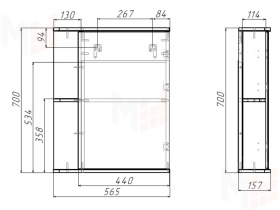 Шкаф-зеркало Норма 1-55 левый/правый Айсберг