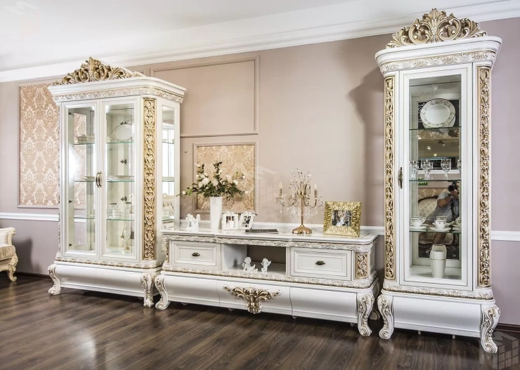 Гостиная Алсу 1+тв+2 белый глянец