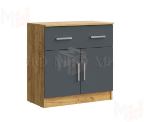 Комод Бася с ящиком, 2 двери (крафт золотой/графит)