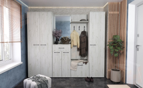 Прихожая ИТАЛИЯ Композиция №7 Дуб Крафт белый