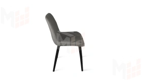 Стул OSCAR Черный муар, Велюр L002 серо-бежевый