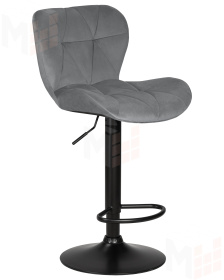 Стул барный DOBRIN BARNY BLACK (серый велюр (MJ9-75))