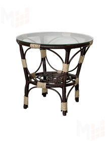 Комплект Багама с диваном и коричневыми ушастыми подушками (полиротанг)