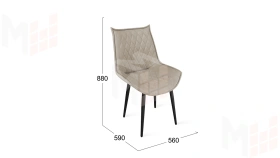 Стул Фэнди К1С  Черный муар, Велюр Confetti Smoke