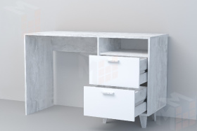 Стол Письменный СТ-3 на ножках Эго Бетон Светлый/Белый Глянец