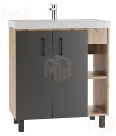 Тумба под умывальник "Фостер 80" Craft без ящика Домино