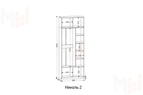 Шкаф 2-х створчатый Николь 2 Кашемир/Ручки-сатиновое золото