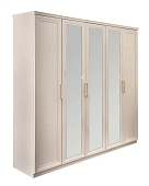 Шкаф Мокко 5-дверный с зеркалом бежевый