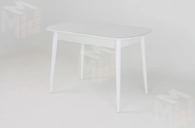 Стол раскладной Хоста с цилиндрическими опорами Белый