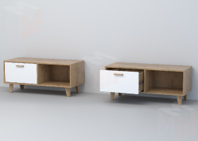 Тумба Т-4 Эго на ножках Дуб Крафт Золотой/Белый Глянец