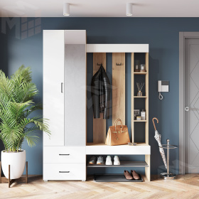 Прихожая Домино (крафт золотой/белый)