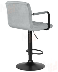 Стул барный DOBRIN KRUGER ARM BLACK (серый велюр (MJ9-75))