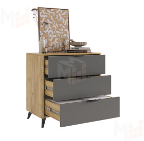 Комод Адам дуб крафт золотой/графит
