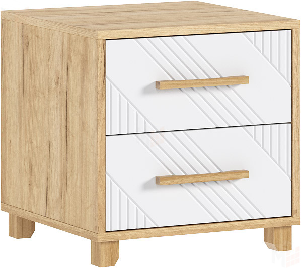 Ирис Тумбы прикроватные (2шт) (Браш Вайт, Дуб Крафт)