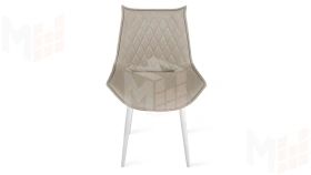 Стул Фэнди К1С  Белый матовый, Велюр Confetti Smoke