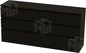 Комод Varma 6D шпон ясень черный